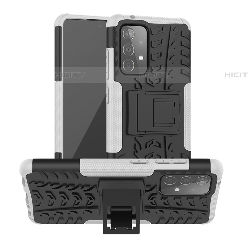 Funda Bumper Silicona y Plastico Mate Carcasa con Soporte J01X para Samsung Galaxy A52 4G