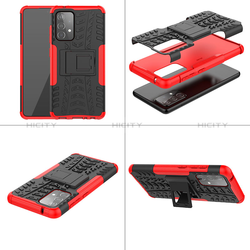 Funda Bumper Silicona y Plastico Mate Carcasa con Soporte J01X para Samsung Galaxy A52s 5G