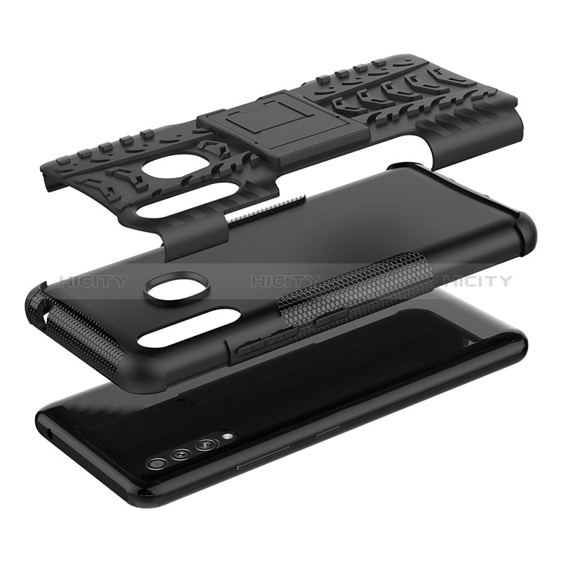 Funda Bumper Silicona y Plastico Mate Carcasa con Soporte J01X para Samsung Galaxy A70E