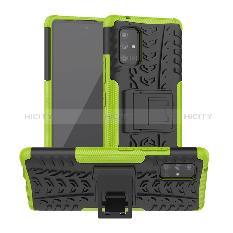 Funda Bumper Silicona y Plastico Mate Carcasa con Soporte J01X para Samsung Galaxy A71 5G