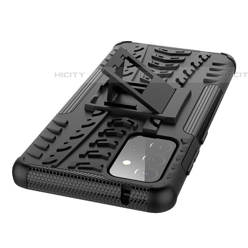 Funda Bumper Silicona y Plastico Mate Carcasa con Soporte J01X para Samsung Galaxy A72 5G