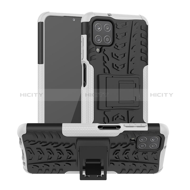 Funda Bumper Silicona y Plastico Mate Carcasa con Soporte J01X para Samsung Galaxy F12