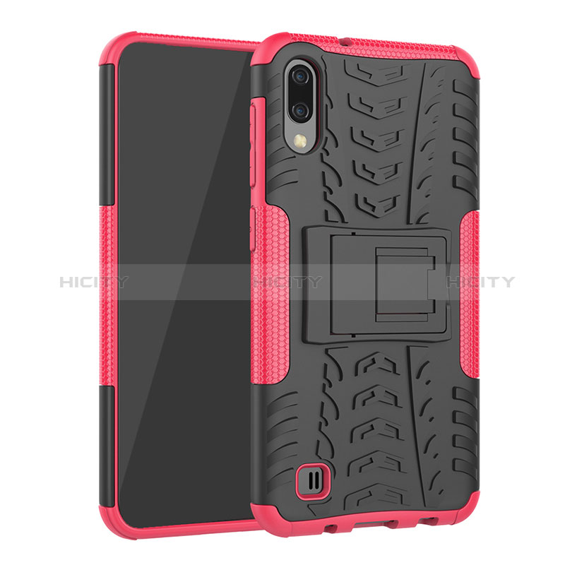 Funda Bumper Silicona y Plastico Mate Carcasa con Soporte J01X para Samsung Galaxy M10