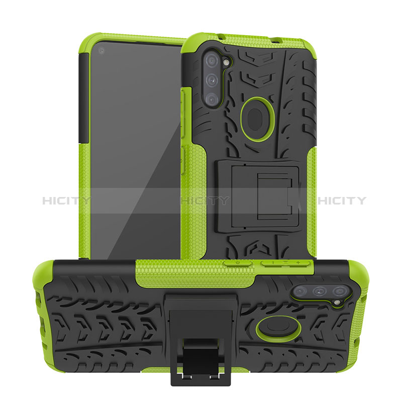 Funda Bumper Silicona y Plastico Mate Carcasa con Soporte J01X para Samsung Galaxy M11