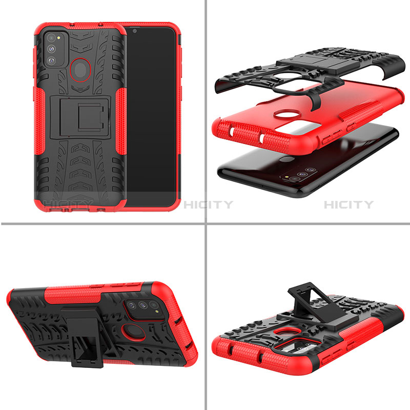 Funda Bumper Silicona y Plastico Mate Carcasa con Soporte J01X para Samsung Galaxy M30s