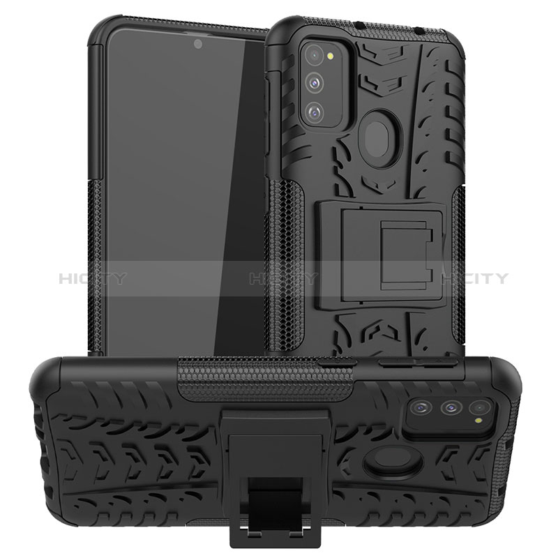 Funda Bumper Silicona y Plastico Mate Carcasa con Soporte J01X para Samsung Galaxy M30s