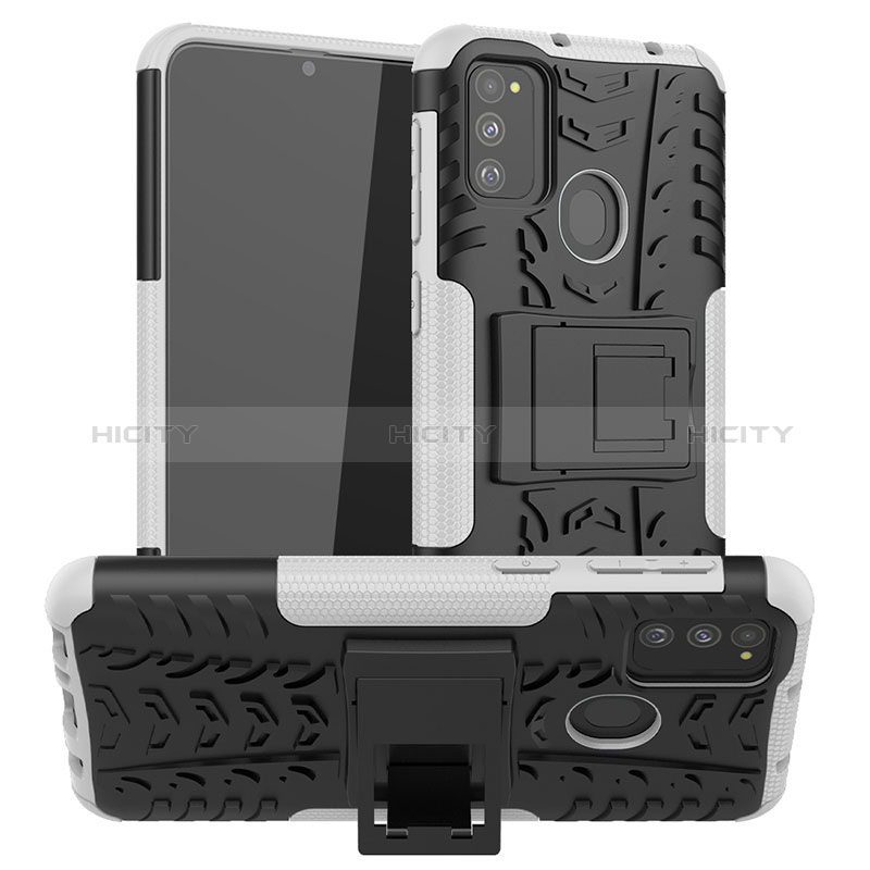 Funda Bumper Silicona y Plastico Mate Carcasa con Soporte J01X para Samsung Galaxy M30s