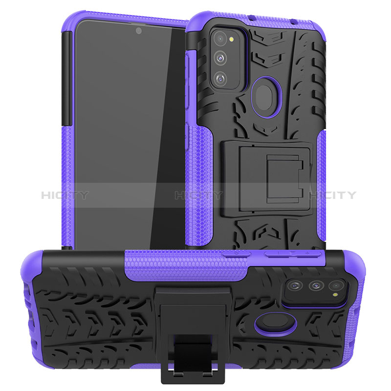 Funda Bumper Silicona y Plastico Mate Carcasa con Soporte J01X para Samsung Galaxy M30s