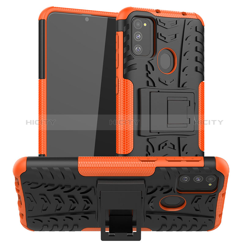 Funda Bumper Silicona y Plastico Mate Carcasa con Soporte J01X para Samsung Galaxy M30s