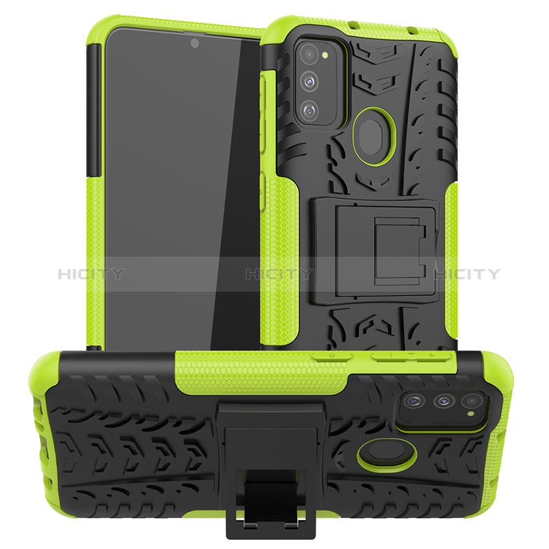 Funda Bumper Silicona y Plastico Mate Carcasa con Soporte J01X para Samsung Galaxy M30s