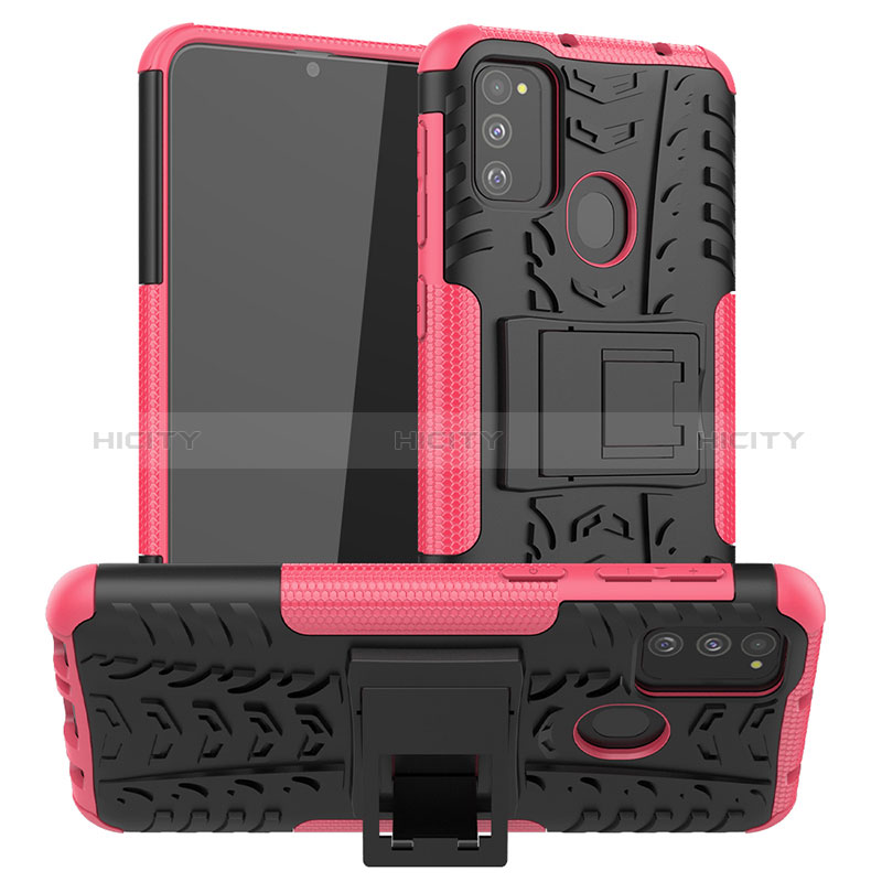 Funda Bumper Silicona y Plastico Mate Carcasa con Soporte J01X para Samsung Galaxy M30s