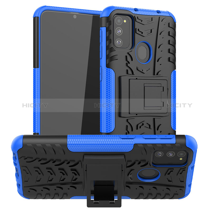 Funda Bumper Silicona y Plastico Mate Carcasa con Soporte J01X para Samsung Galaxy M30s