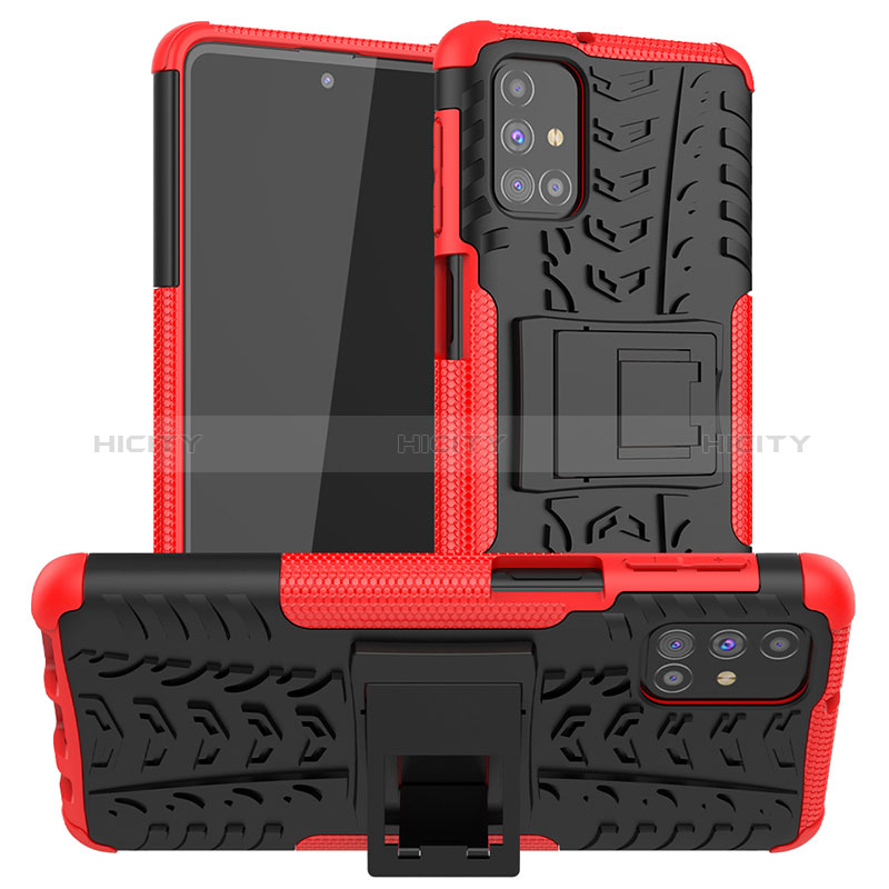 Funda Bumper Silicona y Plastico Mate Carcasa con Soporte J01X para Samsung Galaxy M31s