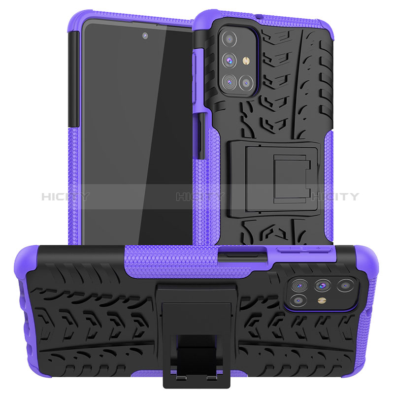 Funda Bumper Silicona y Plastico Mate Carcasa con Soporte J01X para Samsung Galaxy M31s