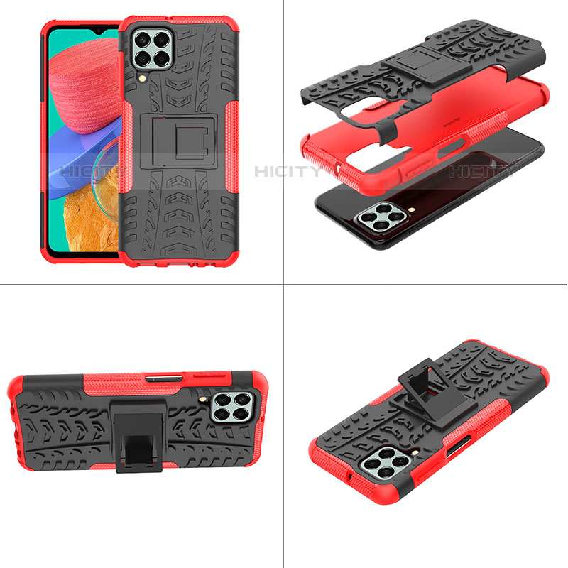 Funda Bumper Silicona y Plastico Mate Carcasa con Soporte J01X para Samsung Galaxy M33 5G