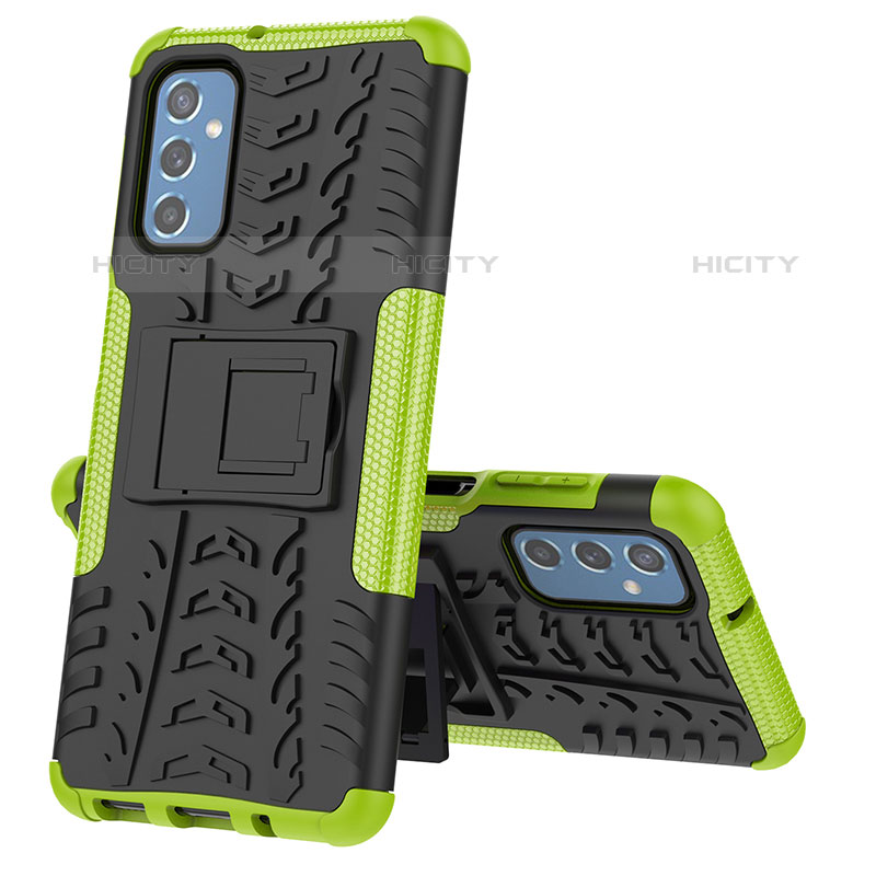 Funda Bumper Silicona y Plastico Mate Carcasa con Soporte J01X para Samsung Galaxy M52 5G Verde