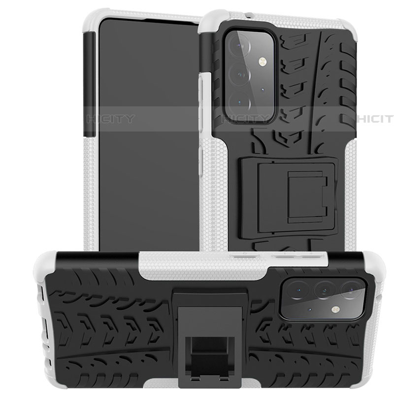 Funda Bumper Silicona y Plastico Mate Carcasa con Soporte J02X para Samsung Galaxy A72 5G