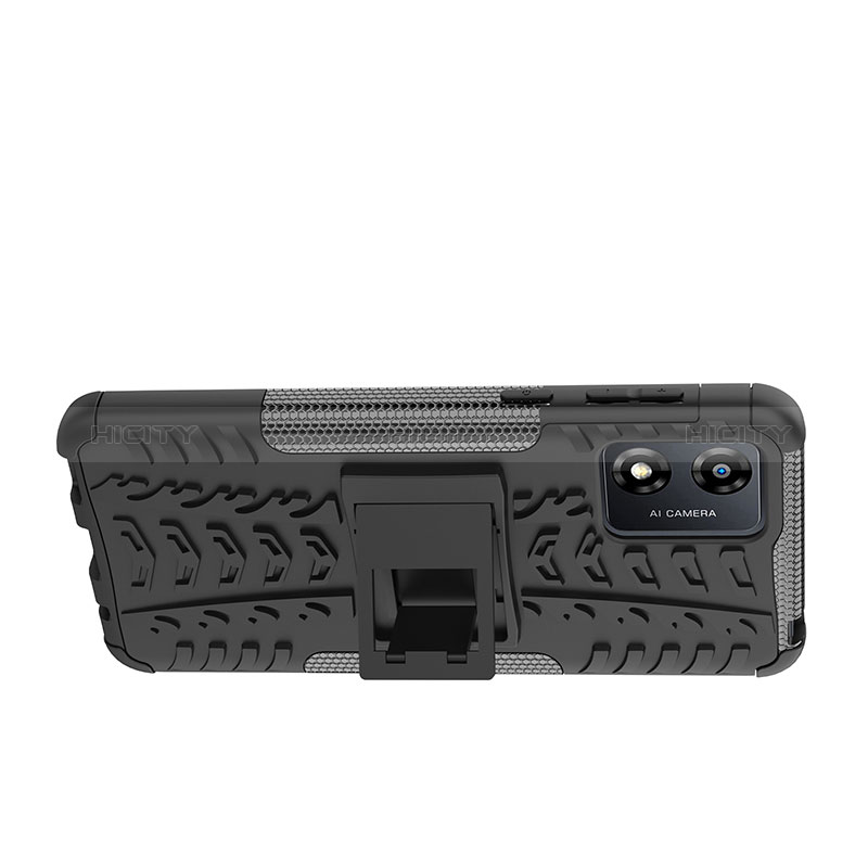 Funda Bumper Silicona y Plastico Mate Carcasa con Soporte JX1 para Motorola Moto E13