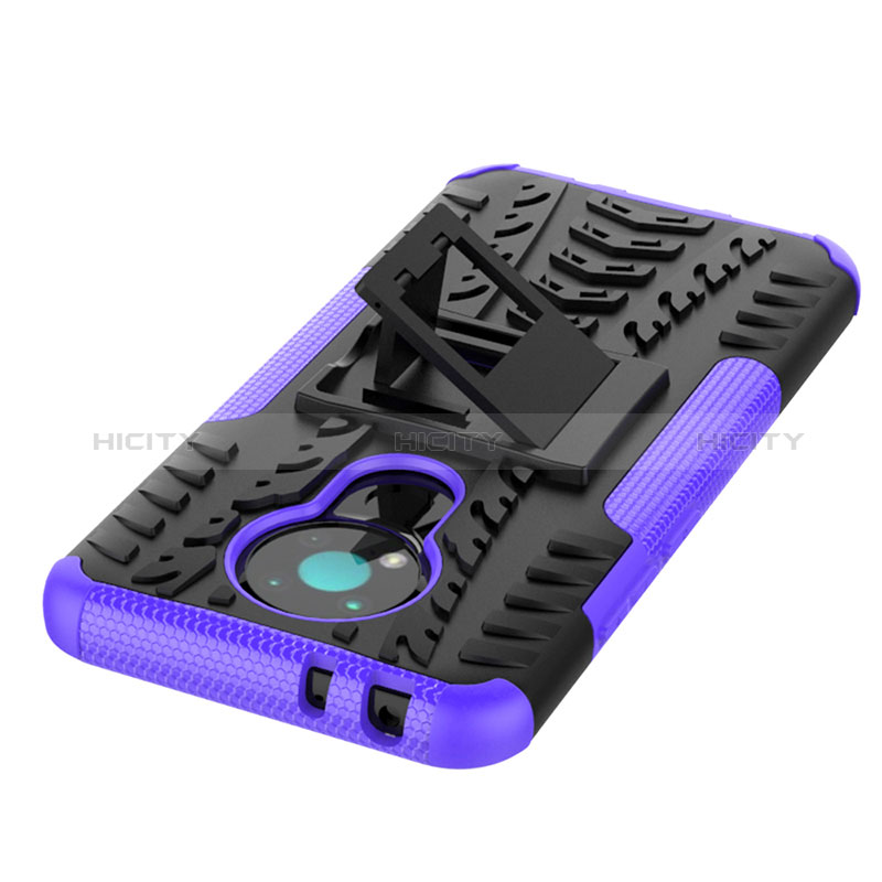 Funda Bumper Silicona y Plastico Mate Carcasa con Soporte JX1 para Nokia 3.4