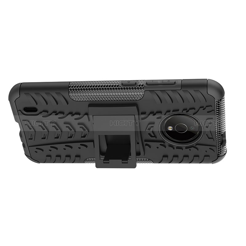 Funda Bumper Silicona y Plastico Mate Carcasa con Soporte JX1 para Nokia C200