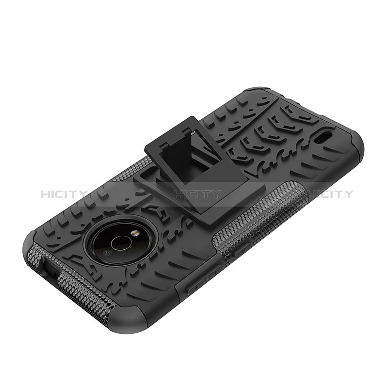 Funda Bumper Silicona y Plastico Mate Carcasa con Soporte JX1 para Nokia C200