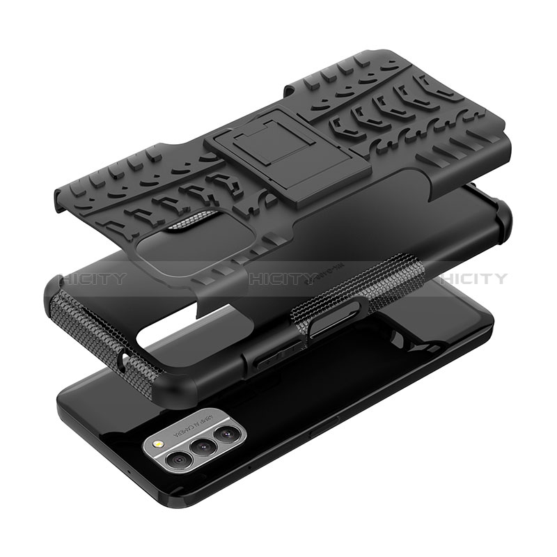 Funda Bumper Silicona y Plastico Mate Carcasa con Soporte JX1 para Nokia G400 5G