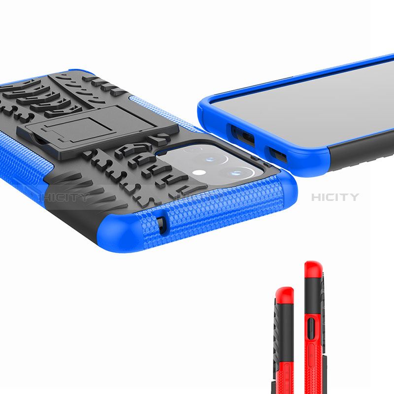 Funda Bumper Silicona y Plastico Mate Carcasa con Soporte JX1 para OnePlus 9 5G