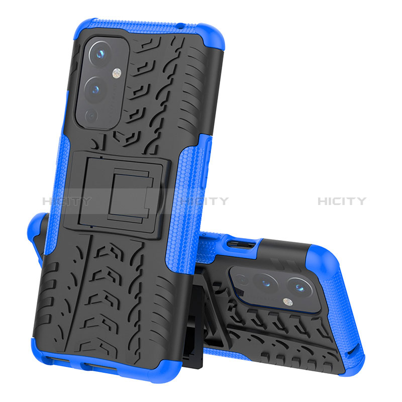 Funda Bumper Silicona y Plastico Mate Carcasa con Soporte JX1 para OnePlus 9 5G