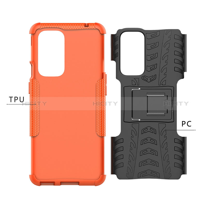 Funda Bumper Silicona y Plastico Mate Carcasa con Soporte JX1 para OnePlus 9 Pro 5G