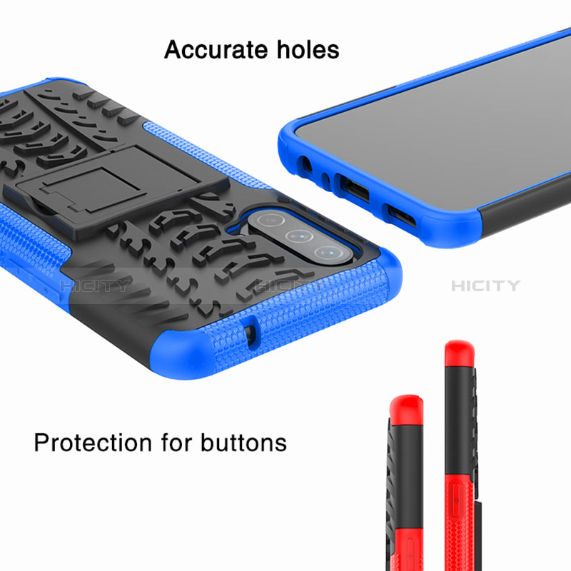 Funda Bumper Silicona y Plastico Mate Carcasa con Soporte JX1 para OnePlus Nord CE 5G