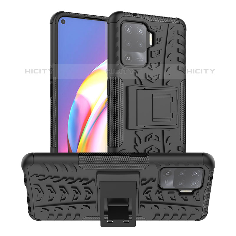 Funda Bumper Silicona y Plastico Mate Carcasa con Soporte JX1 para Oppo A94 4G