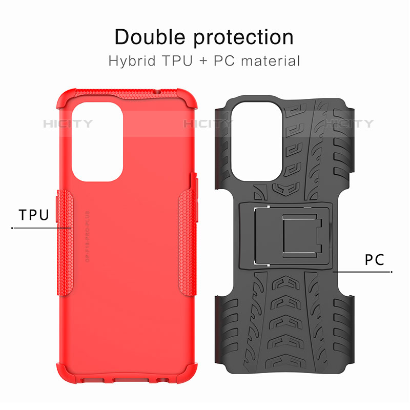 Funda Bumper Silicona y Plastico Mate Carcasa con Soporte JX1 para Oppo Reno5 Z 5G