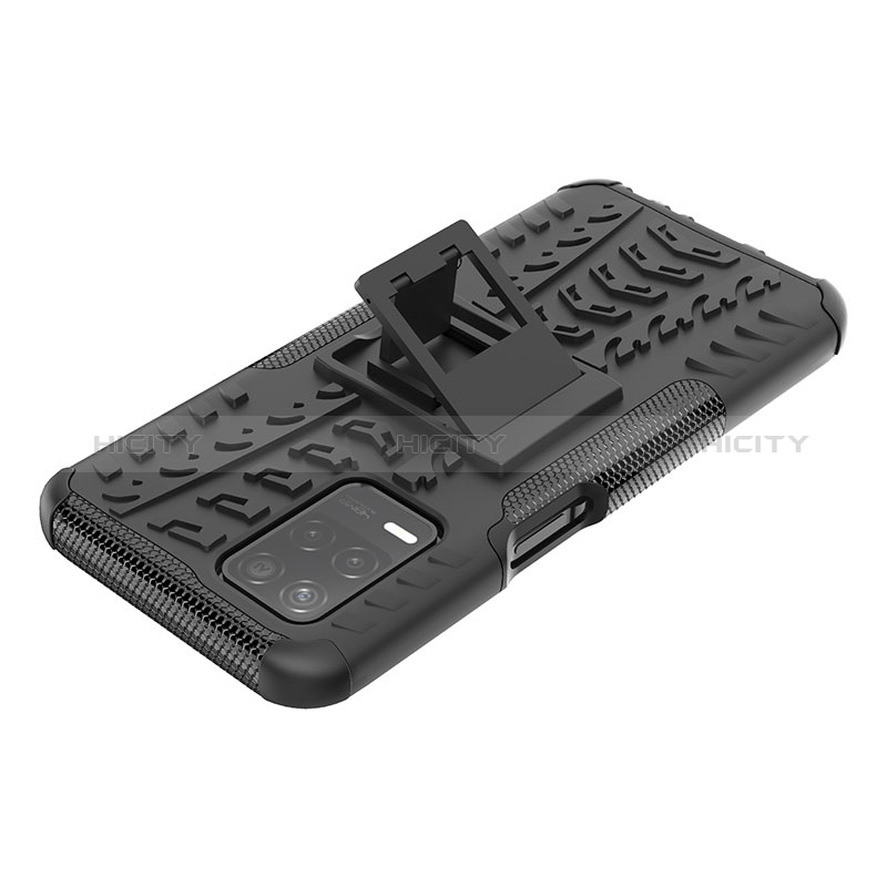 Funda Bumper Silicona y Plastico Mate Carcasa con Soporte JX1 para Realme 8 5G