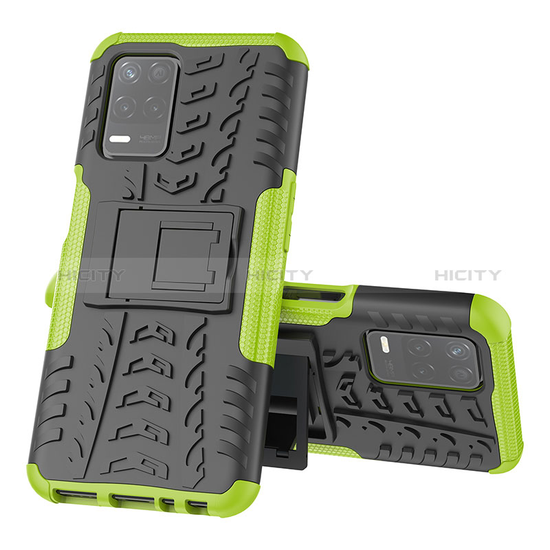 Funda Bumper Silicona y Plastico Mate Carcasa con Soporte JX1 para Realme 8s 5G