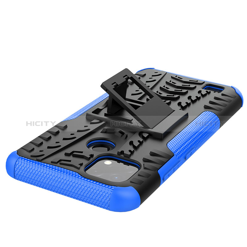 Funda Bumper Silicona y Plastico Mate Carcasa con Soporte JX1 para Realme C11 (2021)