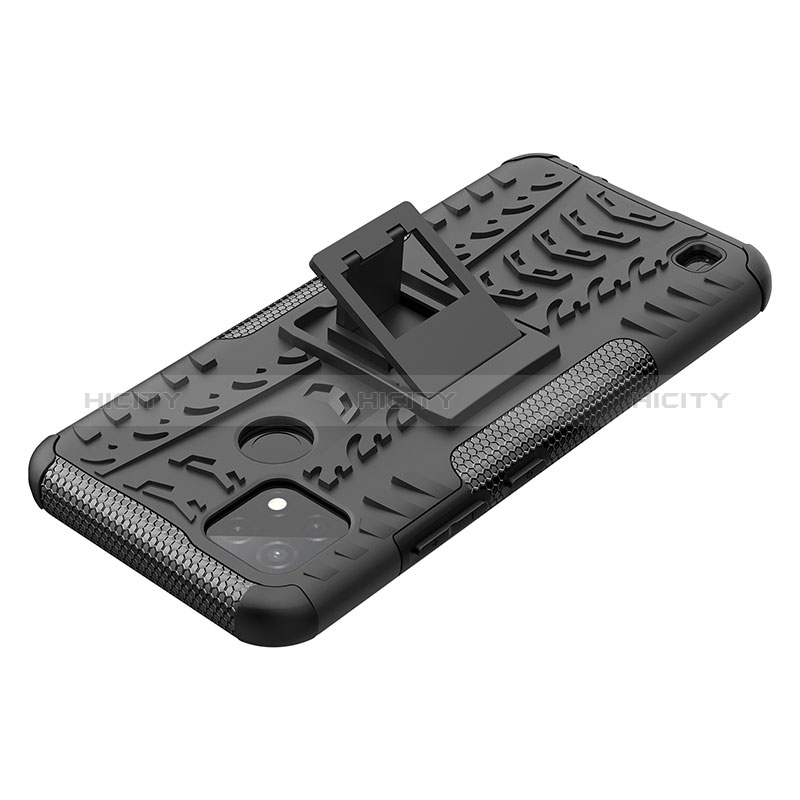 Funda Bumper Silicona y Plastico Mate Carcasa con Soporte JX1 para Realme C21Y