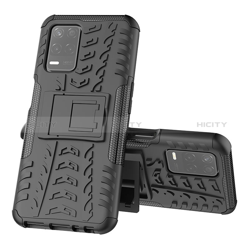 Funda Bumper Silicona y Plastico Mate Carcasa con Soporte JX1 para Realme V13 5G