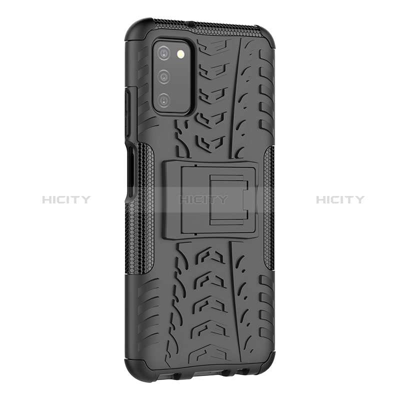 Funda Bumper Silicona y Plastico Mate Carcasa con Soporte JX1 para Samsung Galaxy A02s