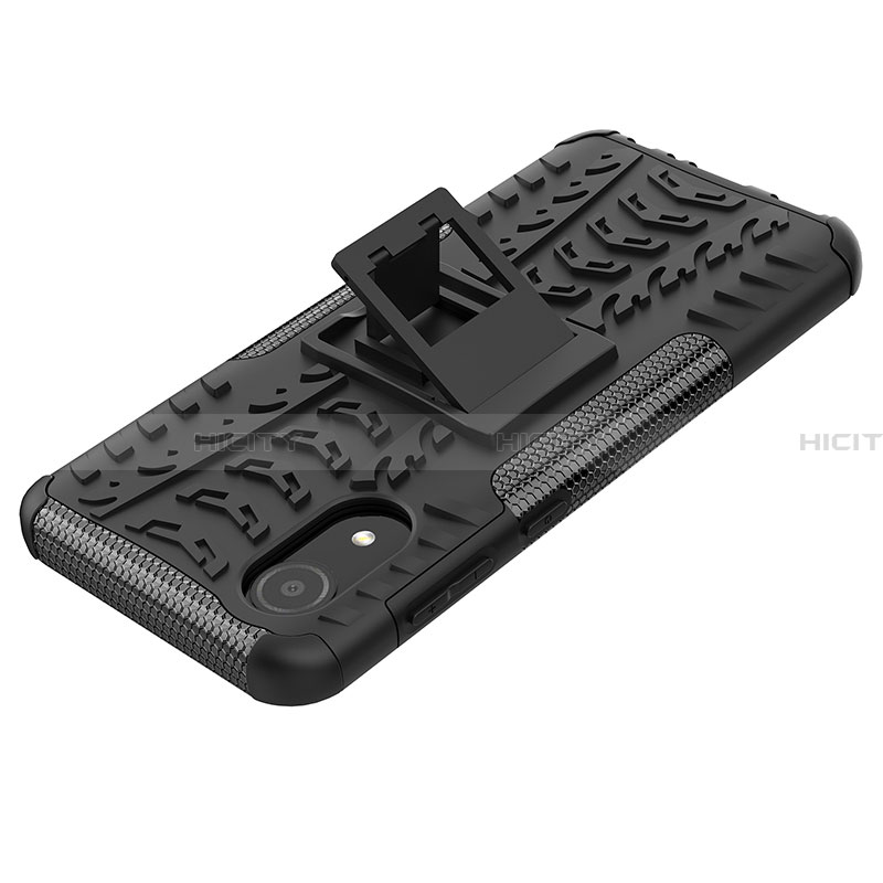 Funda Bumper Silicona y Plastico Mate Carcasa con Soporte JX1 para Samsung Galaxy A03 Core