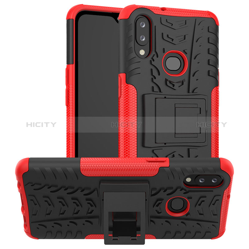 Funda Bumper Silicona y Plastico Mate Carcasa con Soporte JX1 para Samsung Galaxy A10s