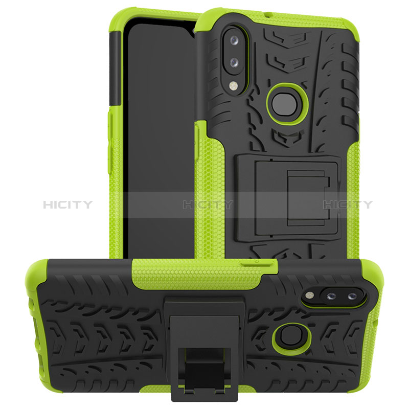 Funda Bumper Silicona y Plastico Mate Carcasa con Soporte JX1 para Samsung Galaxy A10s