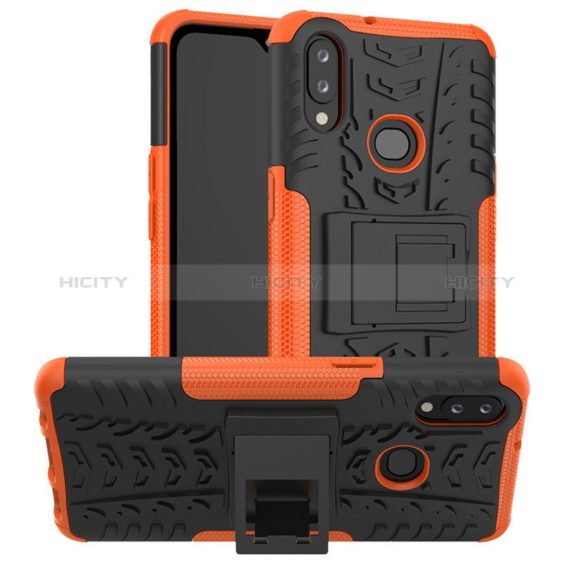 Funda Bumper Silicona y Plastico Mate Carcasa con Soporte JX1 para Samsung Galaxy A10s