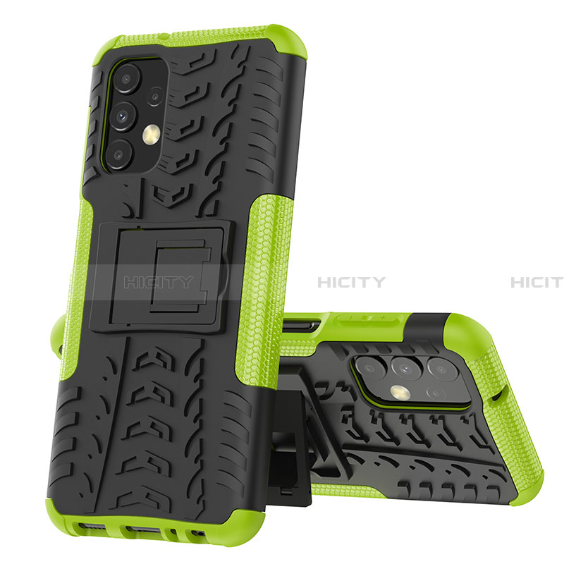 Funda Bumper Silicona y Plastico Mate Carcasa con Soporte JX1 para Samsung Galaxy A13 4G Verde