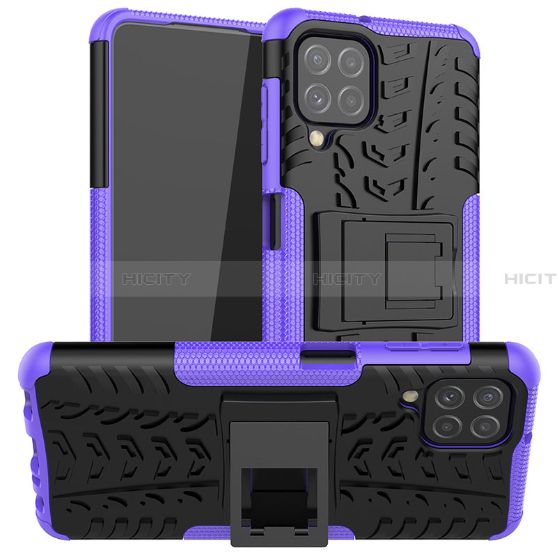 Funda Bumper Silicona y Plastico Mate Carcasa con Soporte JX1 para Samsung Galaxy A22 4G