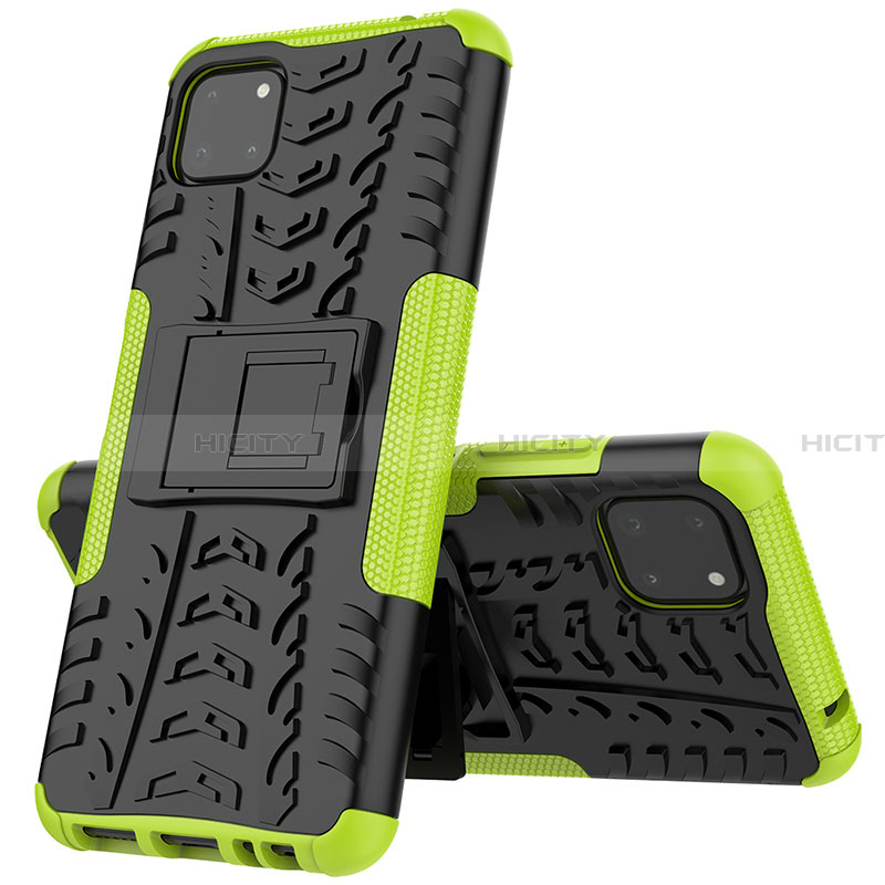 Funda Bumper Silicona y Plastico Mate Carcasa con Soporte JX1 para Samsung Galaxy A22 5G Verde