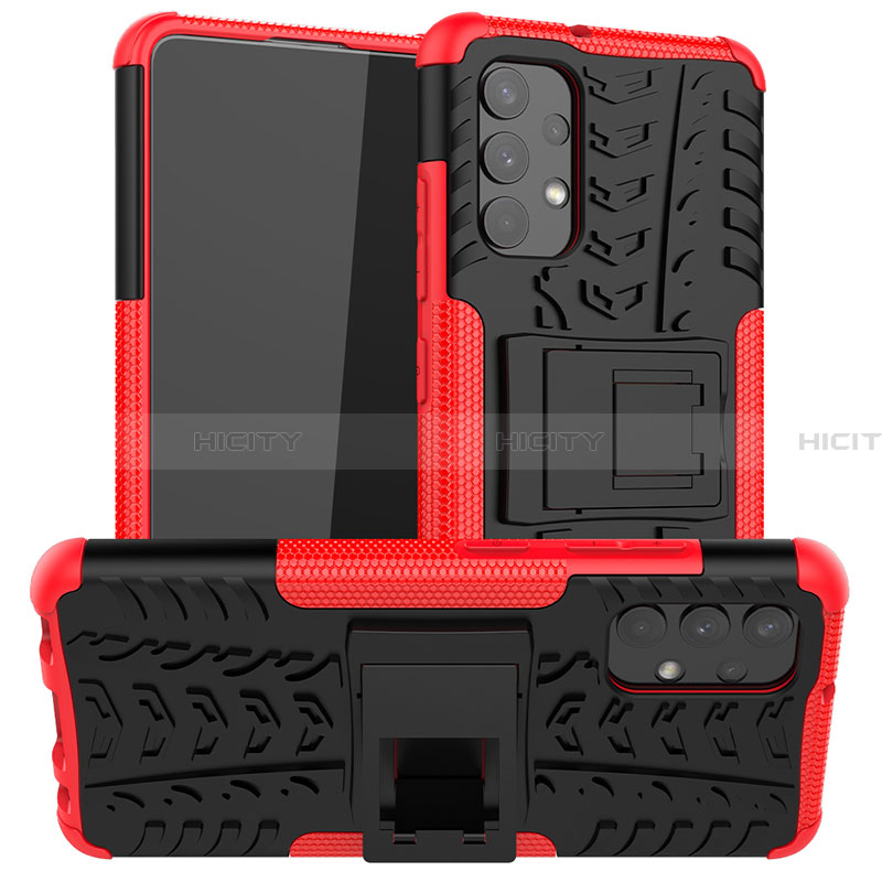 Funda Bumper Silicona y Plastico Mate Carcasa con Soporte JX1 para Samsung Galaxy A32 5G