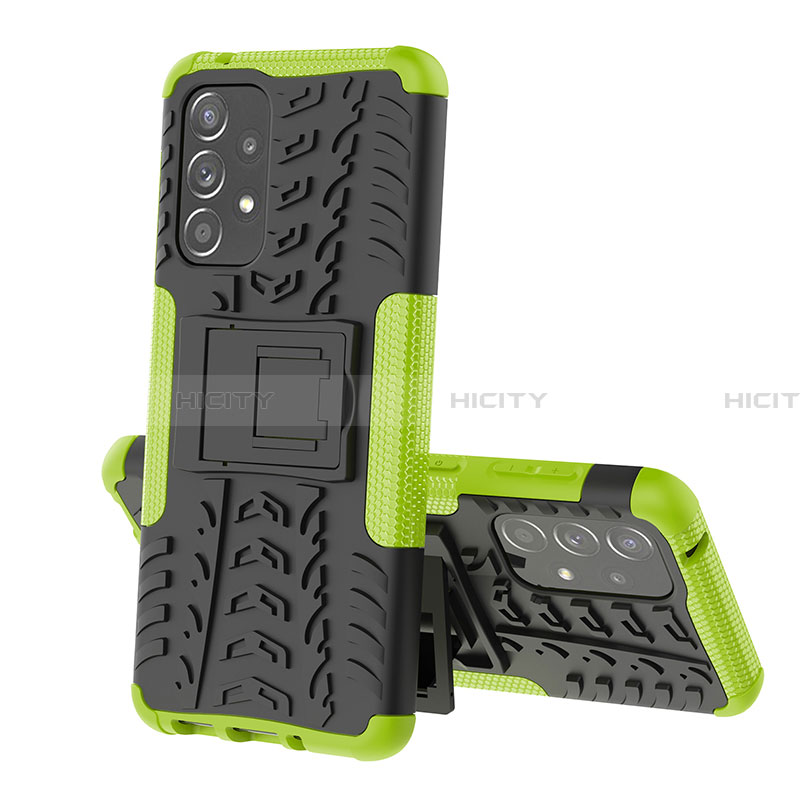 Funda Bumper Silicona y Plastico Mate Carcasa con Soporte JX1 para Samsung Galaxy A33 5G Verde