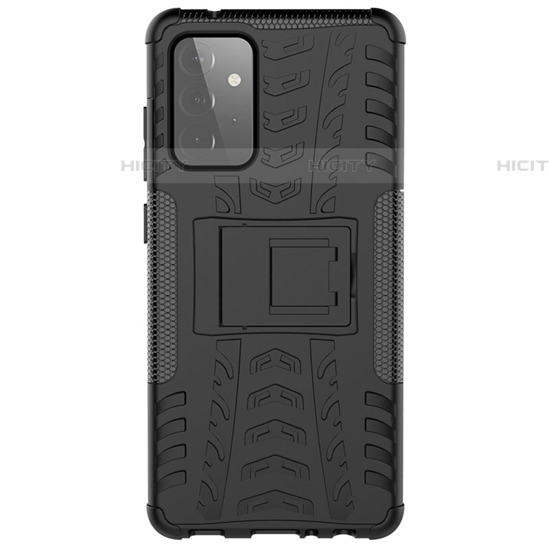 Funda Bumper Silicona y Plastico Mate Carcasa con Soporte JX1 para Samsung Galaxy A72 4G