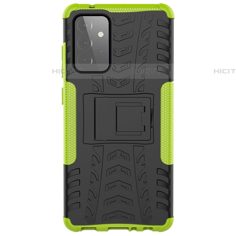 Funda Bumper Silicona y Plastico Mate Carcasa con Soporte JX1 para Samsung Galaxy A72 4G