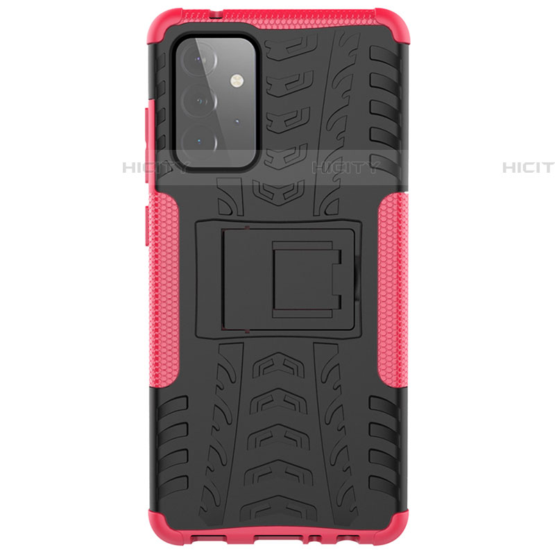 Funda Bumper Silicona y Plastico Mate Carcasa con Soporte JX1 para Samsung Galaxy A72 4G